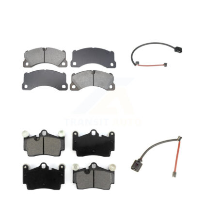 Front Rear Semi-Metallic Disc Brake Pads And Wear Sensors Kit For Porsche Cayenne KSW-100845