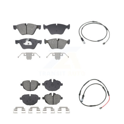 Front Rear Semi-Metallic Disc Brake Pads And Wear Sensors Kit For BMW 528i KSW-100856