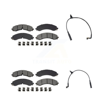 Front Rear Semi-Metallic Brake Pads Wear Sensor Kit For GMC Chevrolet Sierra 2500 HD 3500 KSW-100857