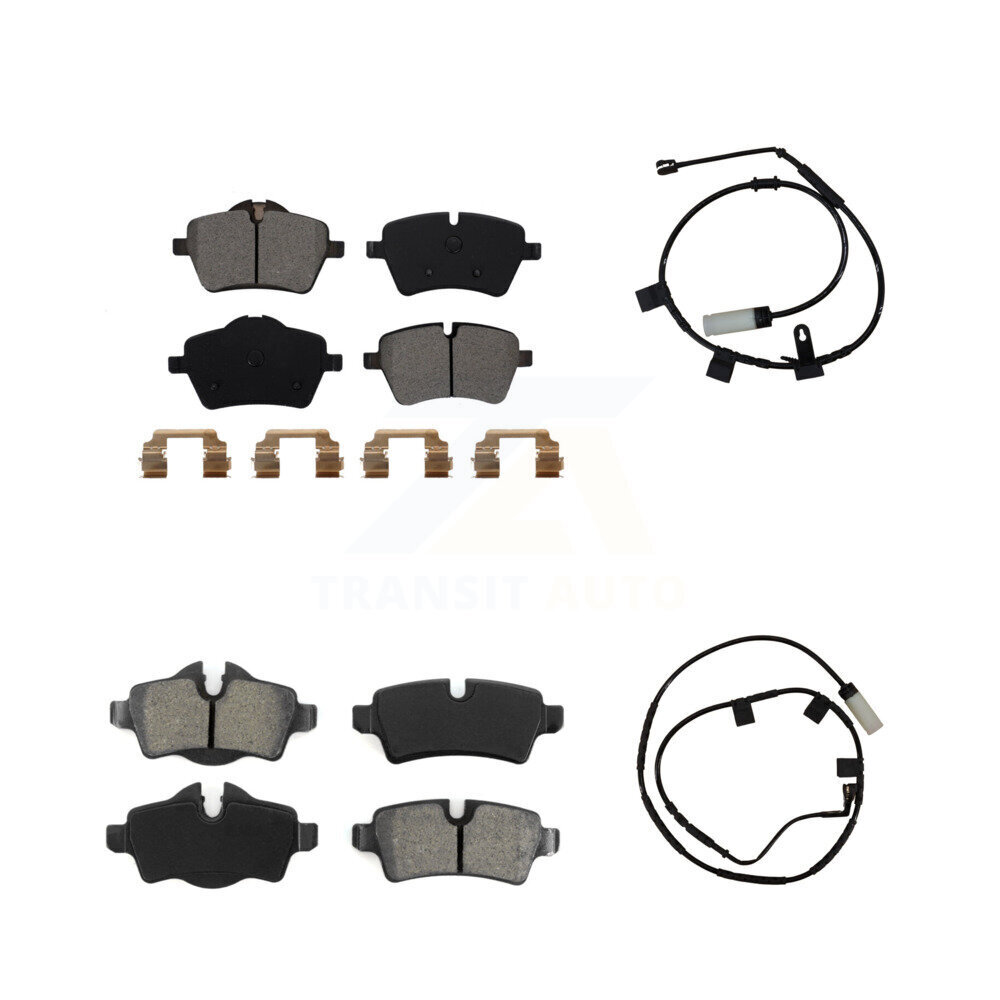 Front Rear Semi-Metallic Disc Brake Pads And Wear Sensors Kit For Mini Cooper KSW-100859