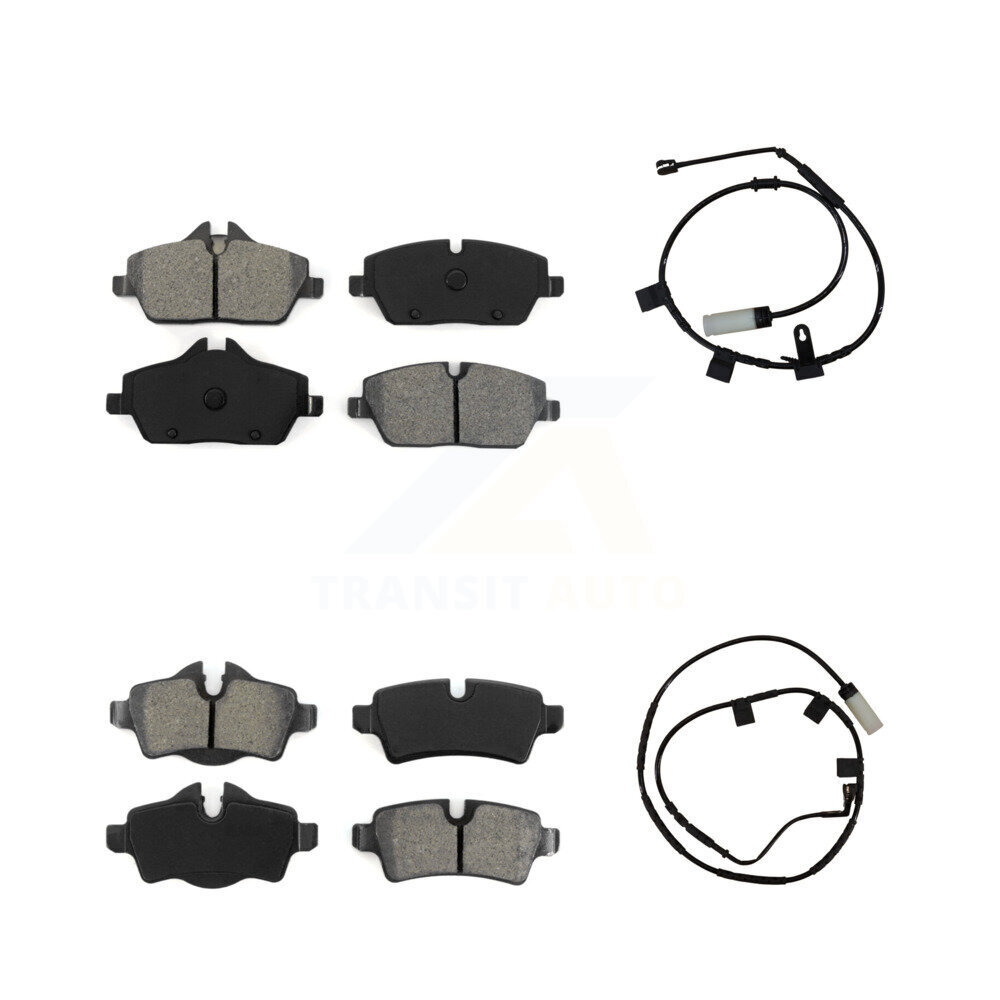 Front Rear Semi-Metallic Disc Brake Pads And Wear Sensors Kit For Mini Cooper KSW-100860