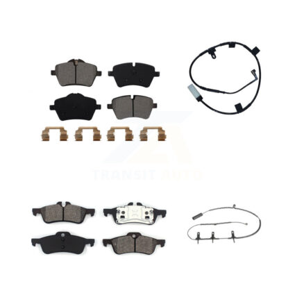 Front Rear Semi-Metallic Disc Brake Pads And Wear Sensors Kit For Mini Cooper KSW-100861