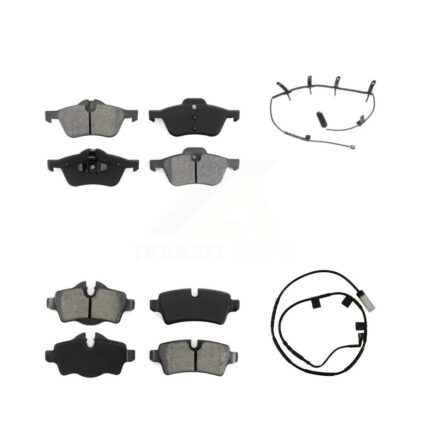 Front Rear Semi-Metallic Disc Brake Pads And Wear Sensors Kit For Mini Cooper KSW-100866
