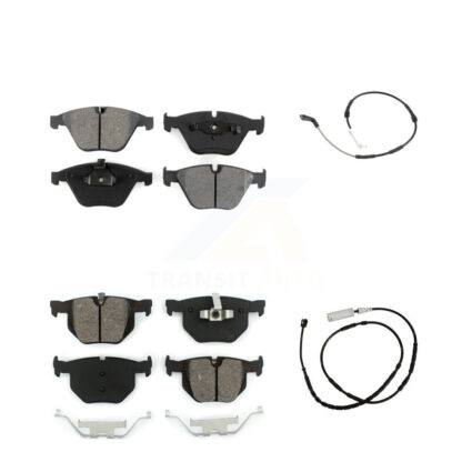 Front Rear Semi-Metallic Brake Pads & Wear Sensor Kit For 2013 BMW X1 xDrive35i with 3.0L KSW-100867