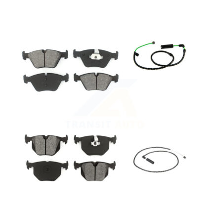 Front Rear Semi-Metallic Disc Brake Pads And Wear Sensors Kit For BMW X3 3.0L KSW-100869
