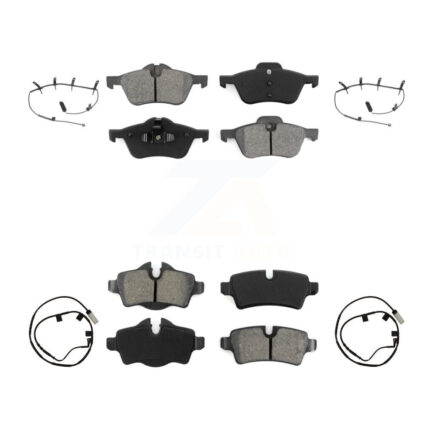 Front Rear Semi-Metallic Disc Brake Pads And Wear Sensors Kit For Mini Cooper KSW-100876