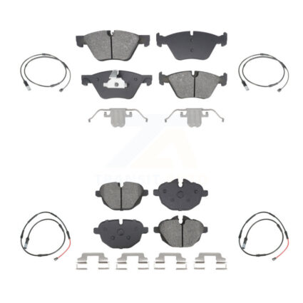 Front Rear Semi-Metallic Disc Brake Pads And Wear Sensors Kit For BMW 528i KSW-100879