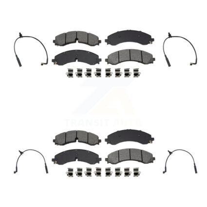 Front Rear Semi-Metallic Brake Pads Wear Sensor Kit For GMC Chevrolet Sierra 2500 HD 3500 KSW-100882