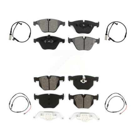 Front Rear Semi-Metallic Brake Pad And Wear Sensor Kit For 2009-2010 BMW 528i xDrive 3.0L KSW-100883