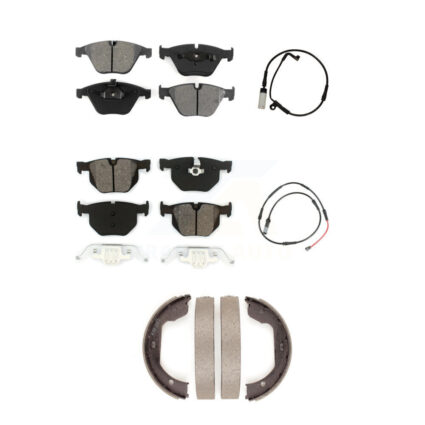Front Rear Semi-Metallic Brake Pad & Wear Sensor Kit (5Pc) For 09-10 BMW 528i xDrive 3.0L KSW-100896