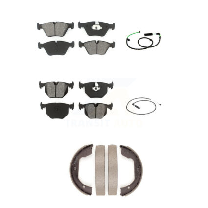 Front Rear Semi-Metallic Disc Brake Pads And Wear Sensors Kit (5Pc) For BMW X3 3.0L KSW-100897