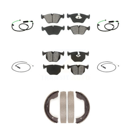 Front Rear Semi-Metallic Disc Brake Pads And Wear Sensors Kit (7Pc) For BMW X3 3.0L KSW-100898