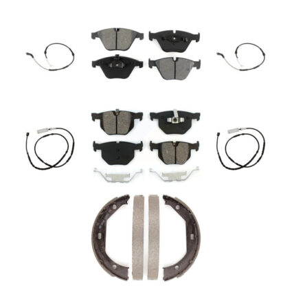 Front Rear Semi-Metallic Brake Pad & Wear Sensor Kit (7Pc) For BMW X1 xDrive35i with 3.0L KSW-100902