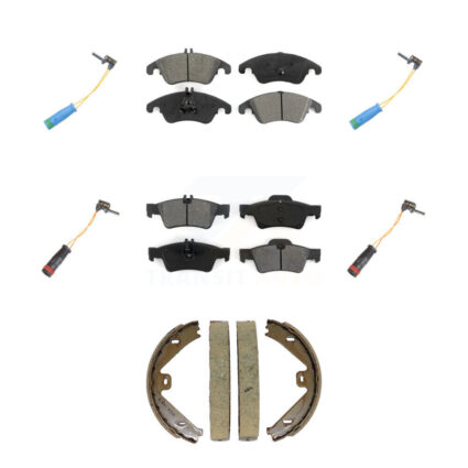 Front Rear Semi-Metallic Disc Brake Pads And Wear Sensor Kit (7Pc) For Mercedes-Benz E400 KSW-100908