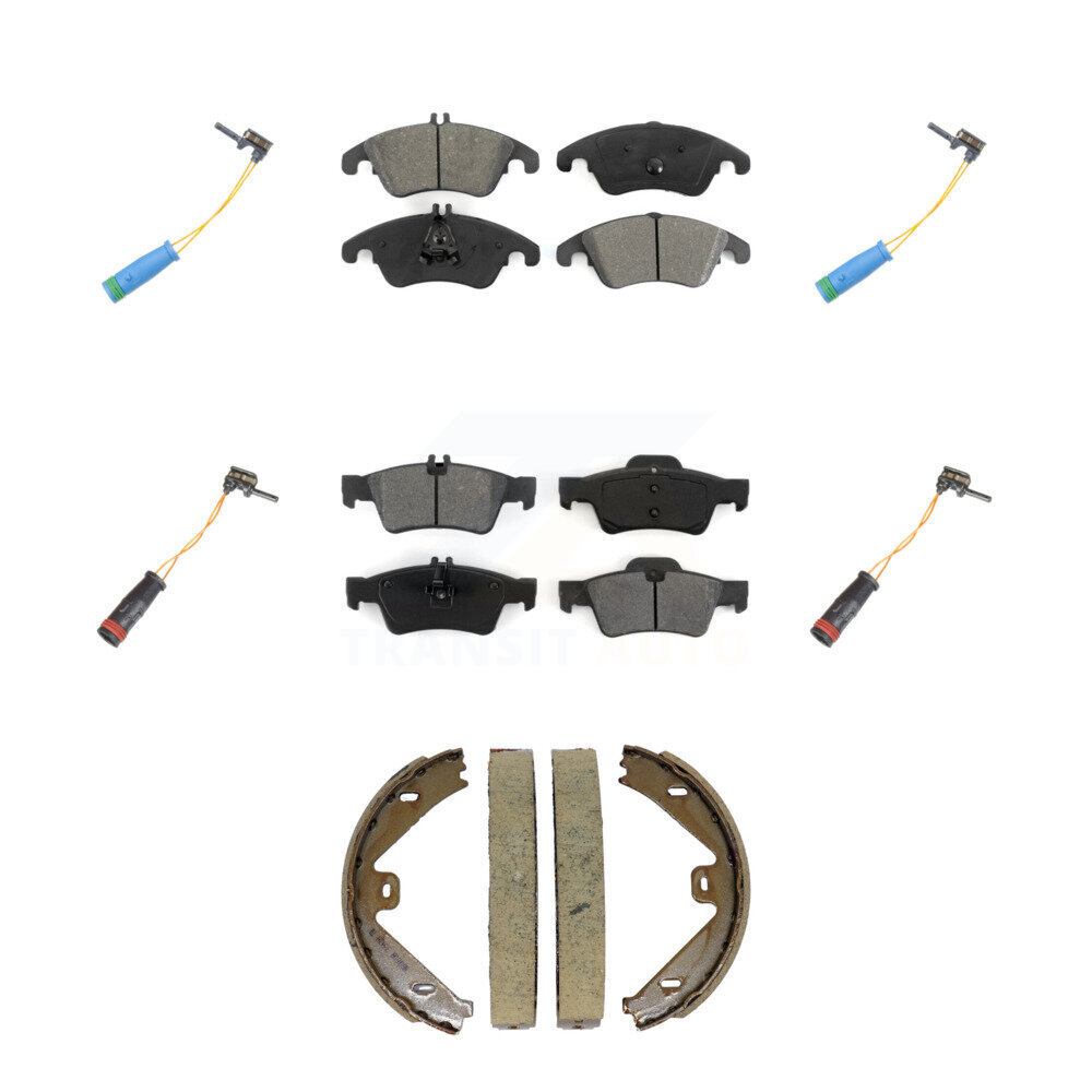 Front Rear Semi-Metallic Disc Brake Pads And Wear Sensor Kit (7Pc) For Mercedes-Benz E400 KSW-100908