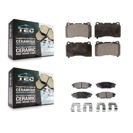 Front Rear Ceramic Brake Pads Kit For 2014 Subaru WRX With 15″ Factory Wheels KTC-100003