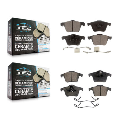 Front Rear Ceramic Brake Pad Kit For 2003-2014 Volvo XC90 With 336mm Diameter Rotor KTC-100013