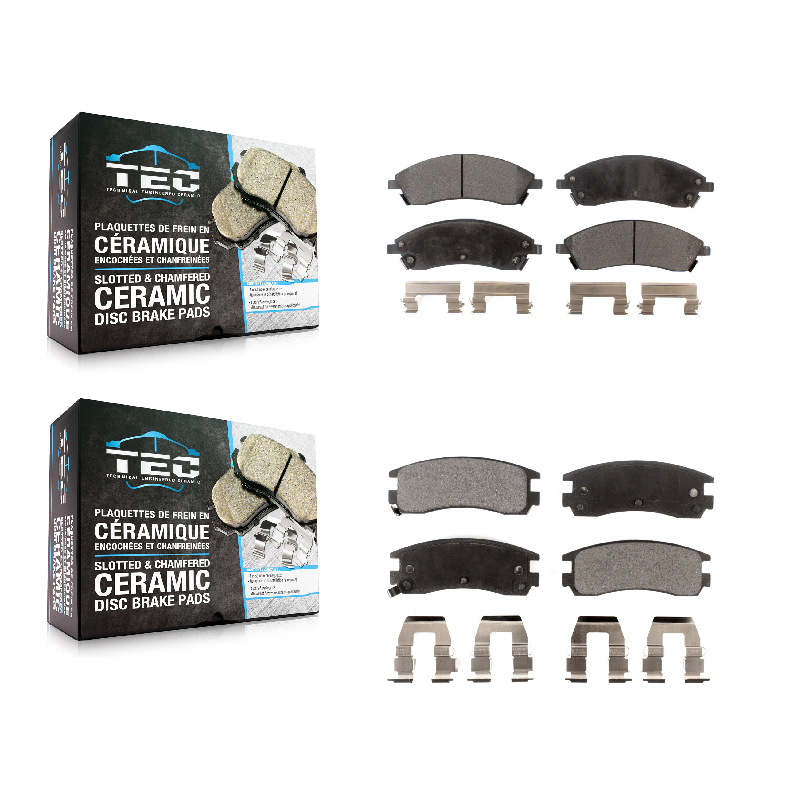 Front Rear Ceramic Brake Pads Kit For 2004 Pontiac Bonneville GXP KTC-100020