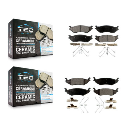 Front Rear Ceramic Brake Pads Kit For Ford E-150 Club Wagon Econoline KTC-100031