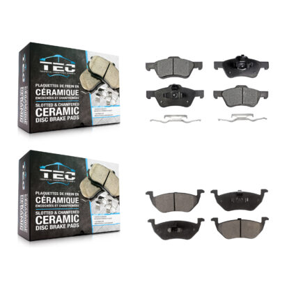 Front Rear Ceramic Brake Pads Kit For Ford Escape Mazda Tribute Mercury Mariner KTC-100033