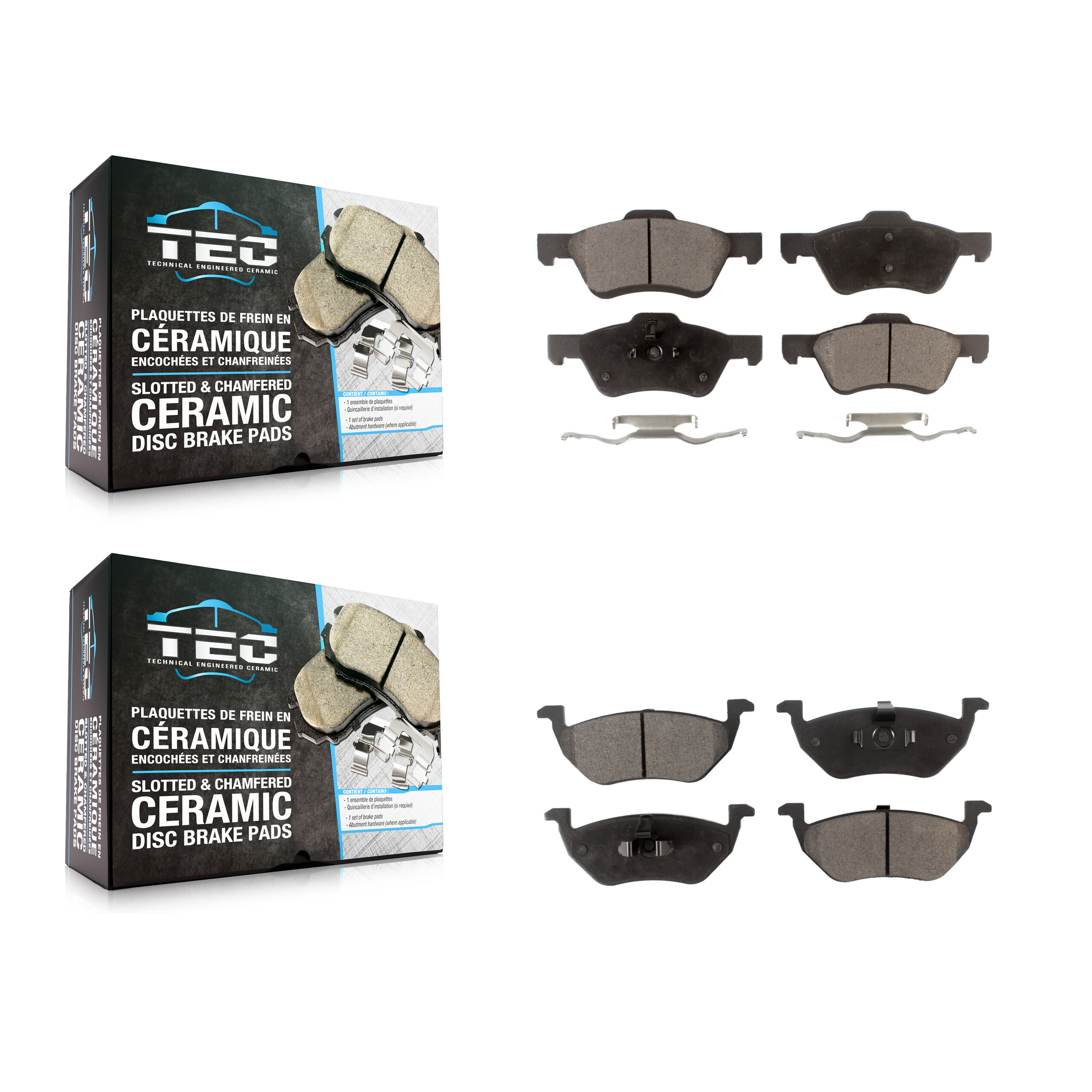 Front Rear Ceramic Brake Pads Kit For Ford Escape Mercury Mariner KTC-100034