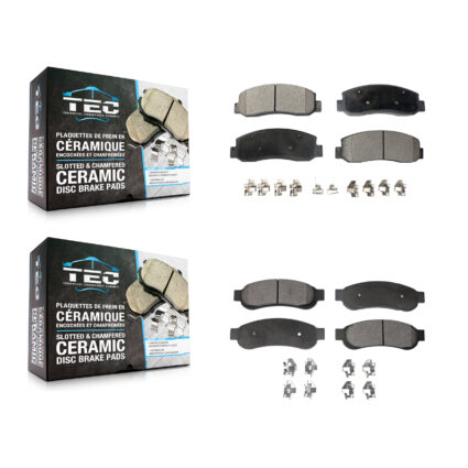 Front Rear Ceramic Brake Pads Kit For 05-07 Ford F-350 Super Duty With Dual Wheels KTC-100043