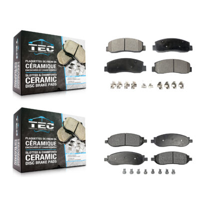 Front Rear Ceramic Brake Pads Kit For 2005-2007 Ford F-350 Super Duty F-250 KTC-100044