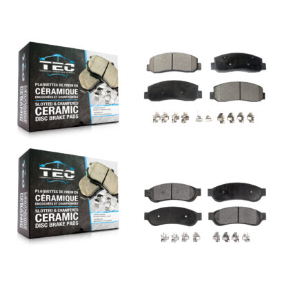 Front Rear Ceramic Brake Pads Kit For Ford F-250 Super Duty F-350 F-450 KTC-100045