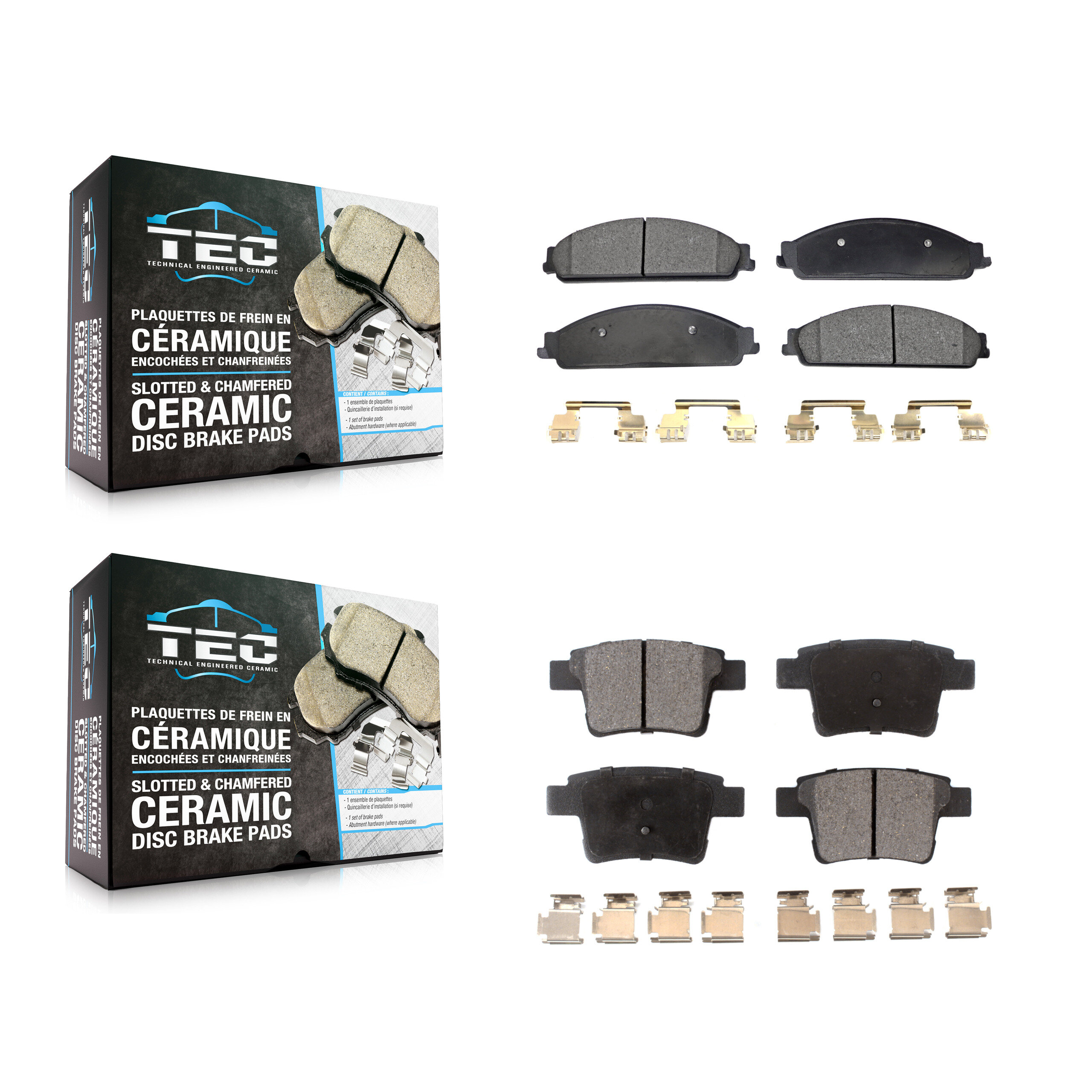 Front Rear Ceramic Brake Pads Kit For Ford Five Hundred Freestyle Taurus X Mercury Sable KTC-100046