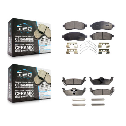 Front Rear Ceramic Brake Pads Kit For Ford F-150 Lincoln Mark LT KTC-100055