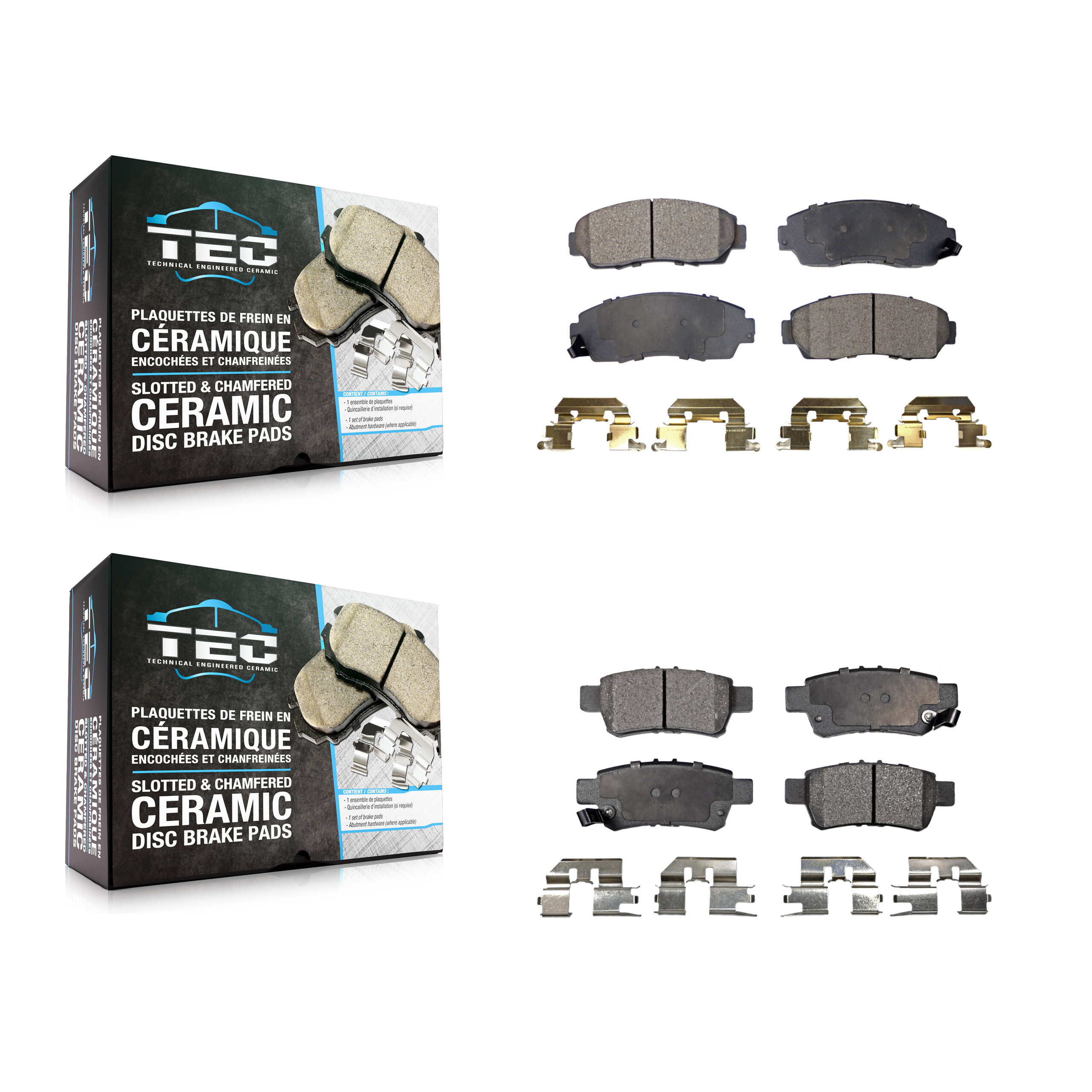 Front Rear Ceramic Brake Pads Kit For 2005-2010 Honda Odyssey KTC-100059