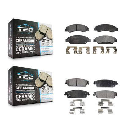 Front Rear Ceramic Brake Pads Kit For Chevrolet Avalanche Cadillac GMC Tahoe Escalade XL KTC-100061