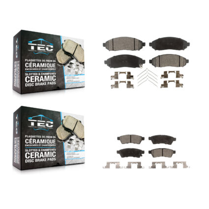 Front Rear Ceramic Brake Pads Kit For Nissan Frontier Xterra Suzuki Equator KTC-100062