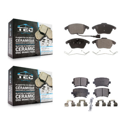 Front Rear Ceramic Brake Pad Kit For Volkswagen Jetta Rabbit Passat Audi CC GTI Eos TT A3 KTC-100066