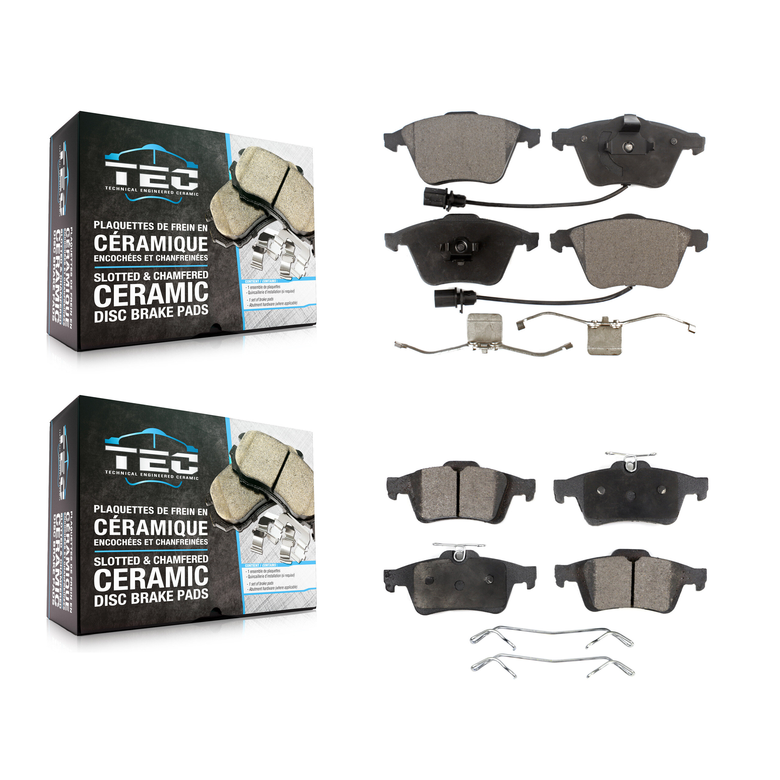 Front Rear Ceramic Brake Pads Kit For Saab 9-3 9-3X KTC-100070