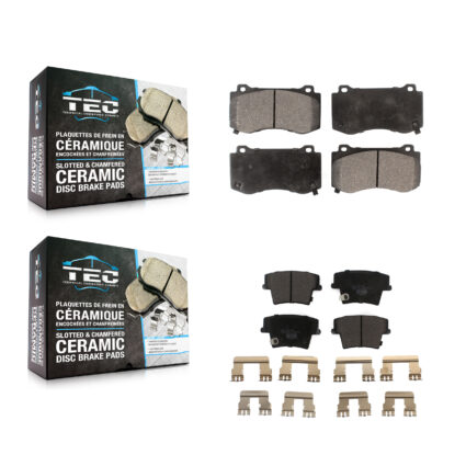Front Rear Ceramic Brake Pads Kit For 2015 Dodge Charger R T Scat Pack with 6.4L KTC-100078