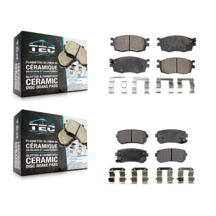 Front Rear Ceramic Brake Pads Kit For Hyundai Accent Kia Rio Rio5 KTC-100079