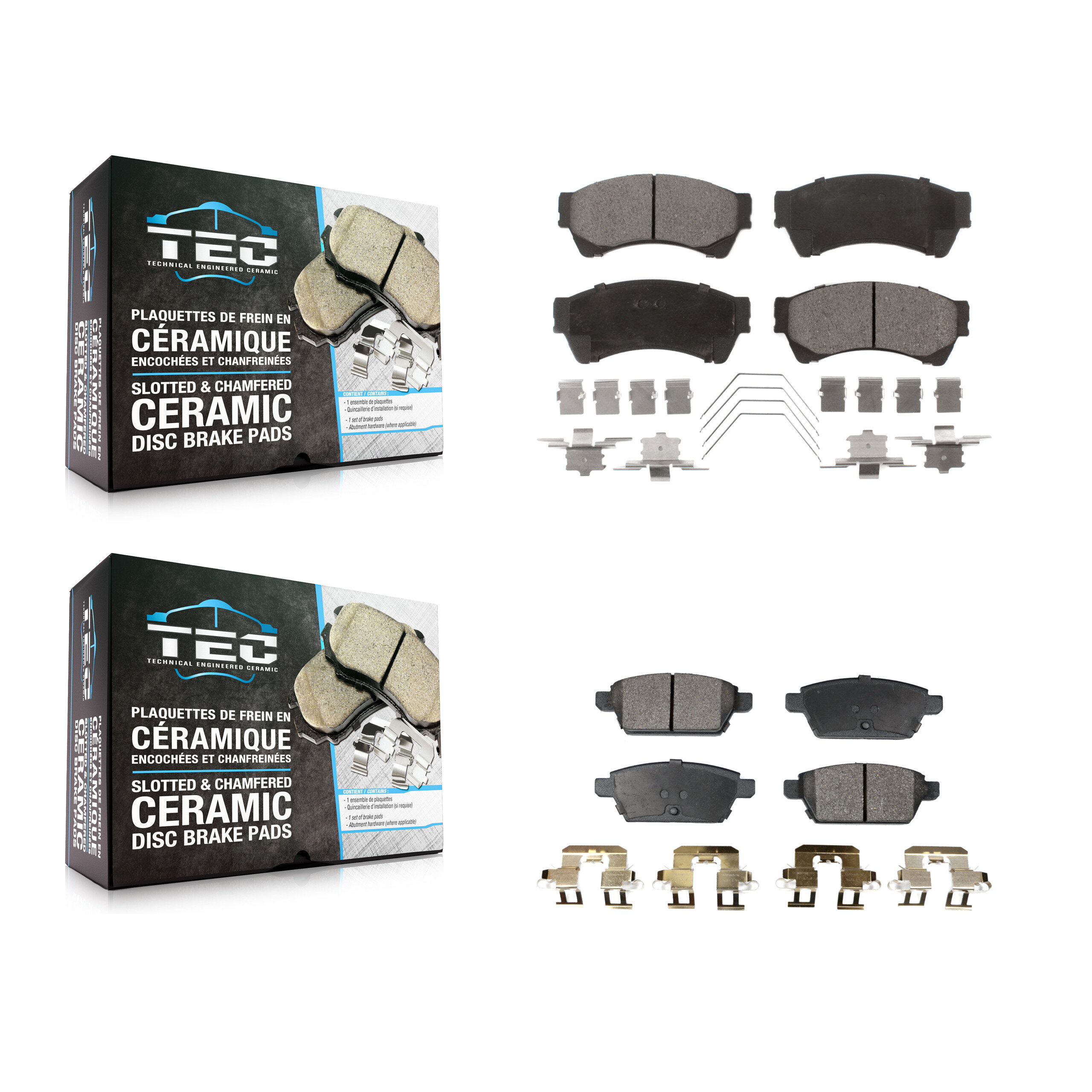 Front Rear Ceramic Brake Pad Kit For Ford Fusion Mazda 6 Lincoln MKZ Zephyr Mercury Milan KTC-100086