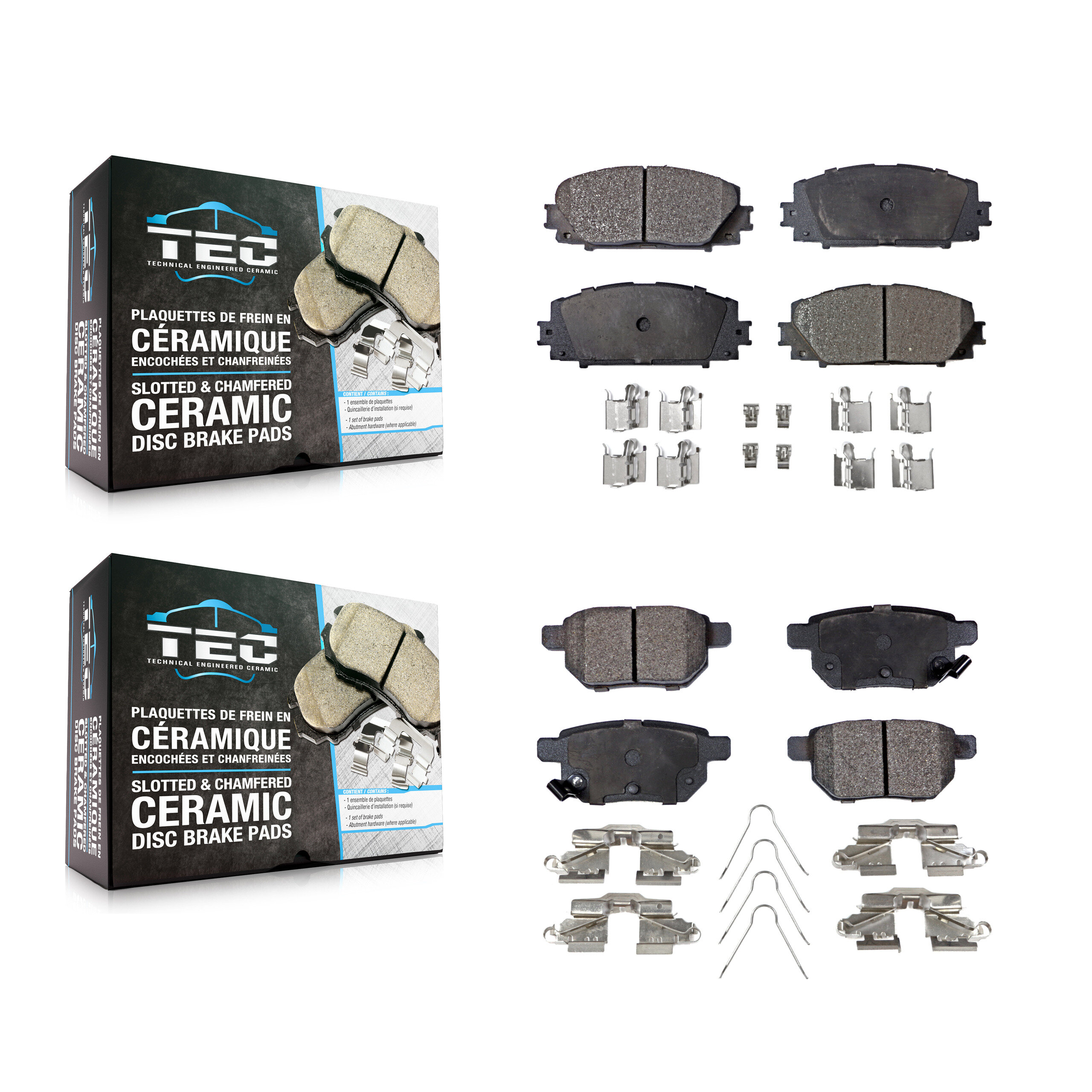 Front Rear Ceramic Brake Pads Kit For Toyota Yaris KTC-100093