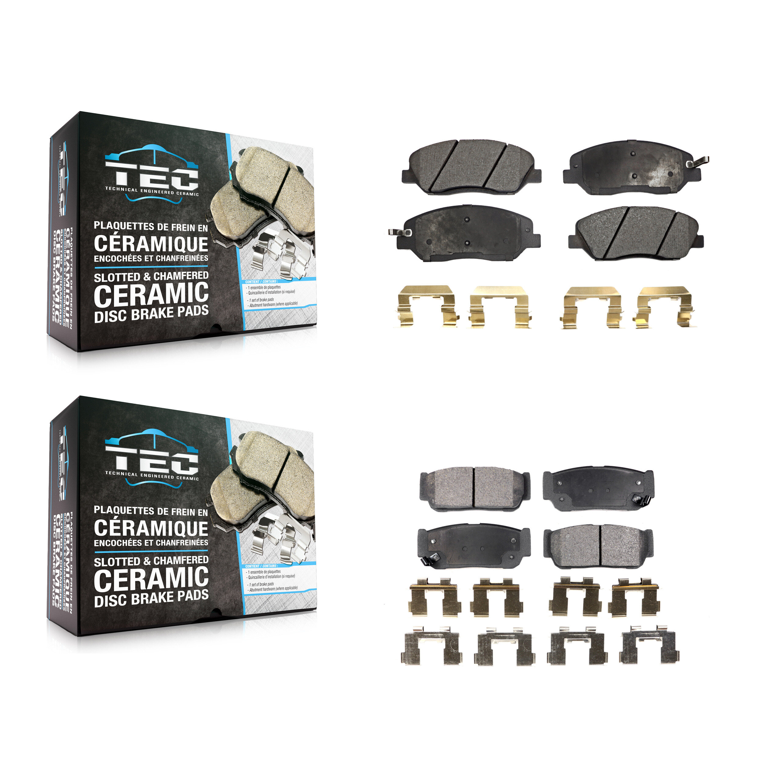 Front Rear Ceramic Brake Pads Kit For Hyundai Entourage Kia Sedona To 04/27/06 KTC-100100