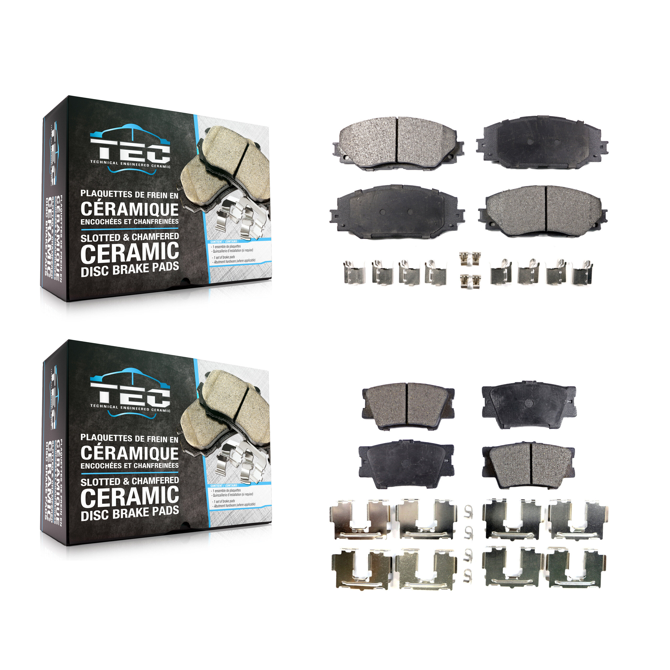 Front Rear Ceramic Brake Pads Kit For Toyota RAV4 Lexus HS250h KTC-100105