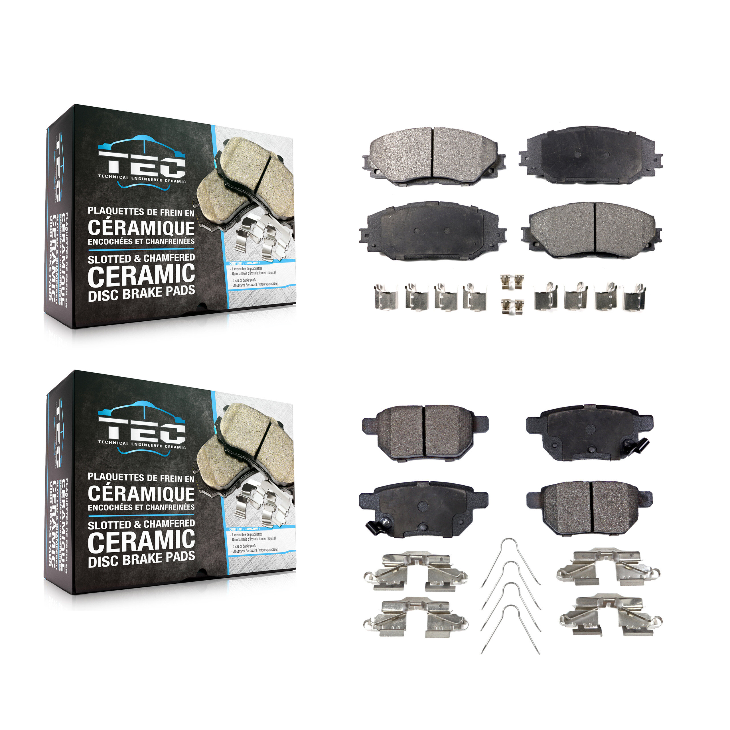 Front Rear Ceramic Brake Pads Kit For Toyota Corolla Matrix Pontiac Vibe Scion xB KTC-100107