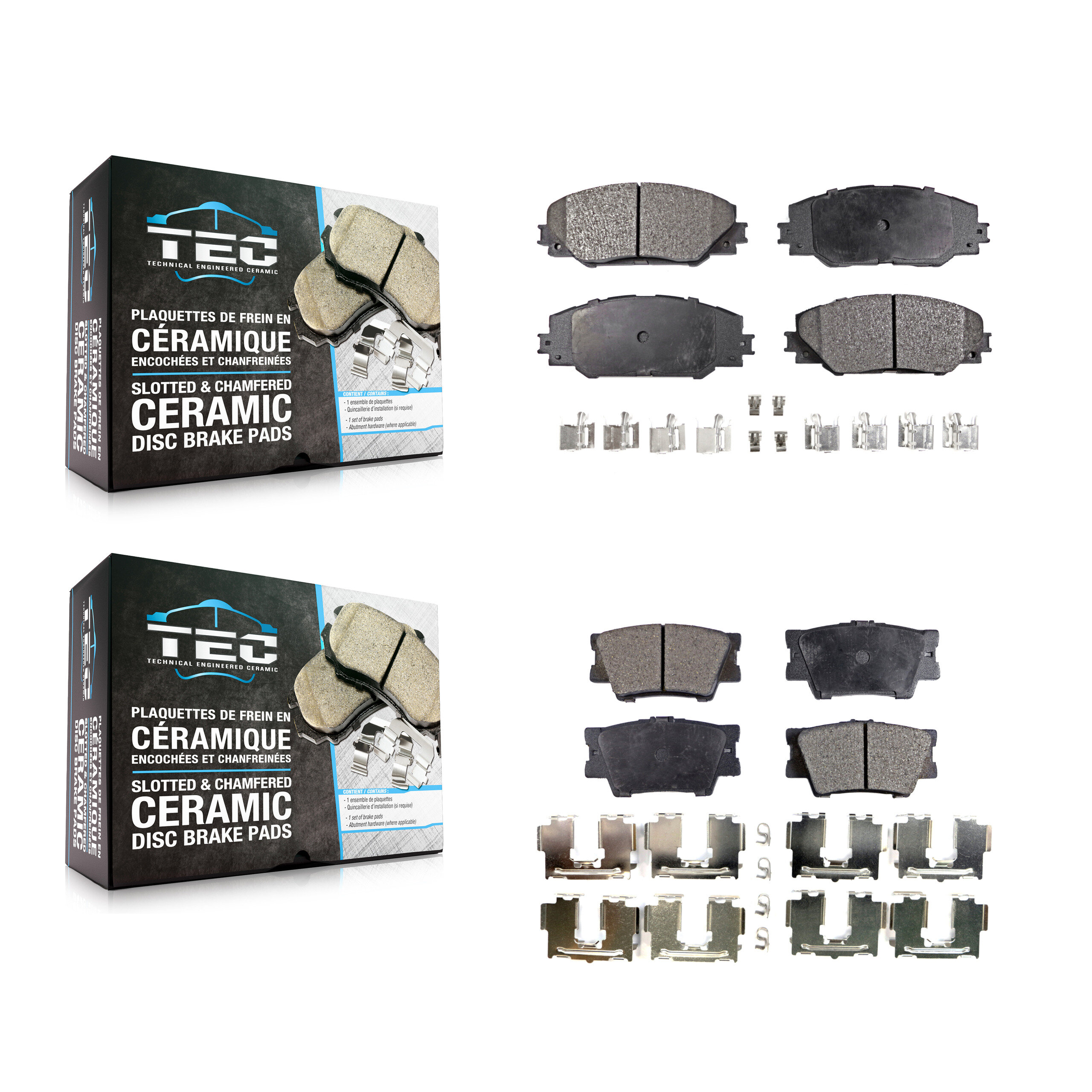 Front Rear Ceramic Brake Pads Kit For Toyota RAV4 Matrix Pontiac Vibe KTC-100108