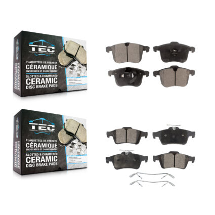 Front Rear Ceramic Brake Pads Kit For 2004-2011 Saab 9-3 With 314mm Diameter Rotor KTC-100113
