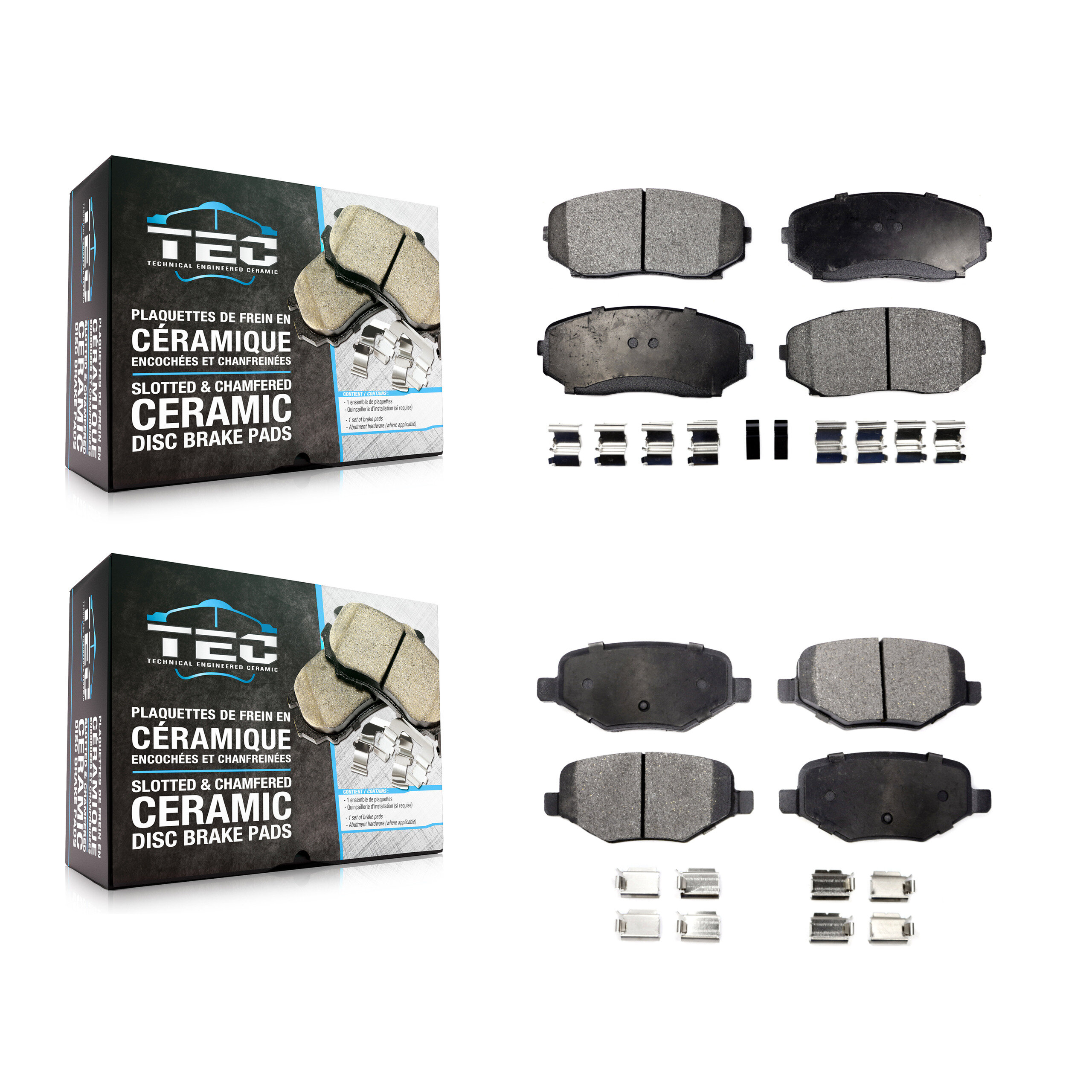 Front Rear Ceramic Brake Pads Kit For Ford Edge Lincoln MKX KTC-100115