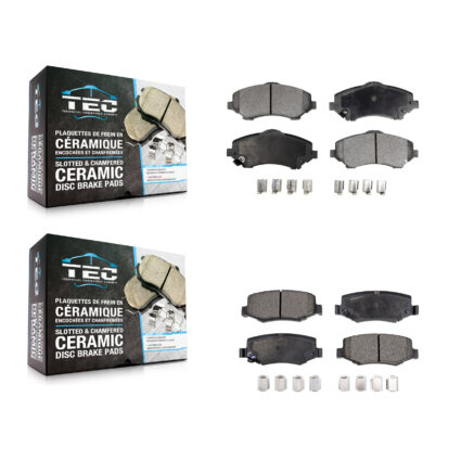 Front Rear Ceramic Brake Pads Kit For Jeep Wrangler Liberty JK Dodge Nitro KTC-100117