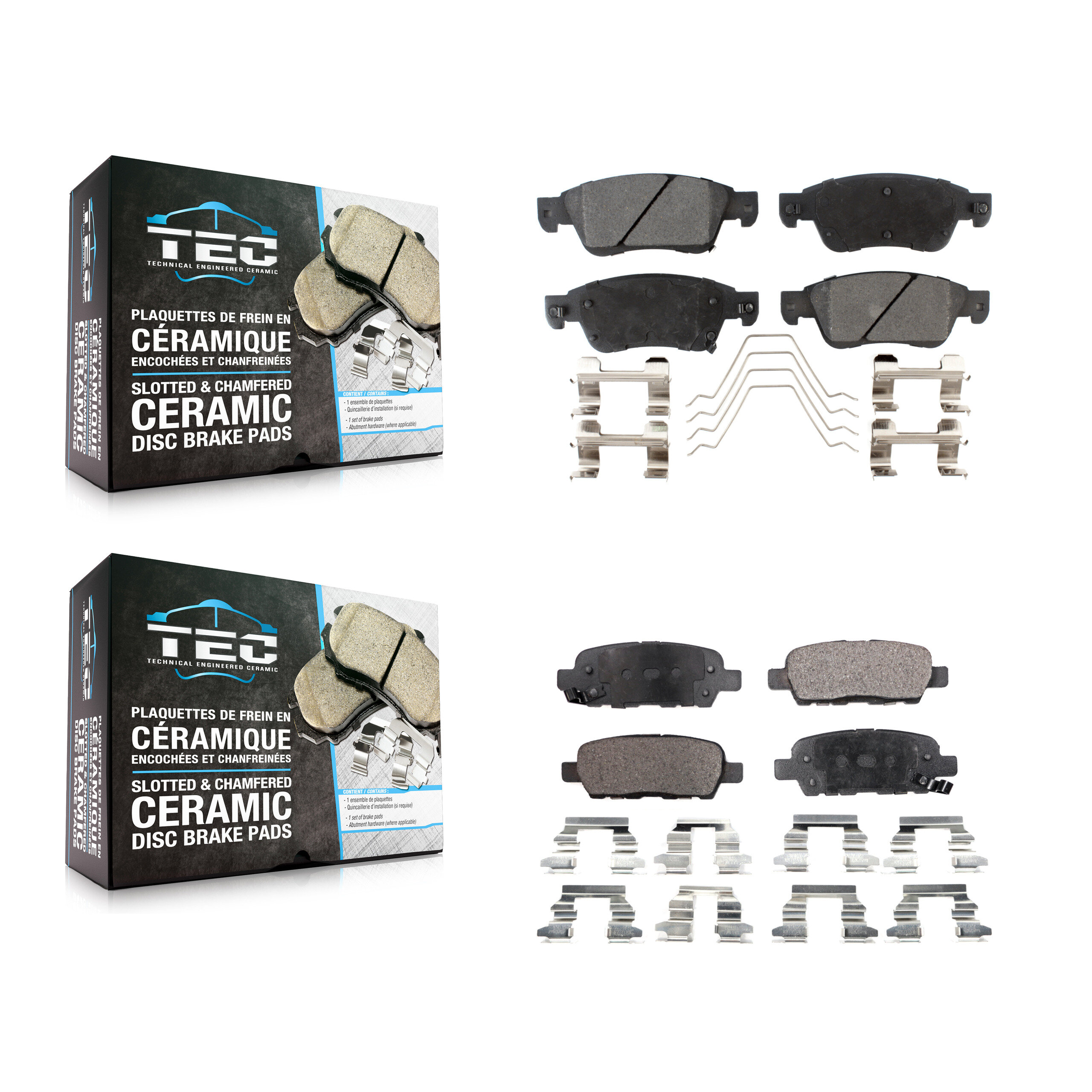 Front Rear Ceramic Brake Pads Kit For INFINITI G35 Q60 With Single Piston Caliper KTC-100120