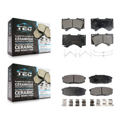 Front Rear Ceramic Brake Pads Kit For Toyota Tundra Sequoia Lexus LX570 Land Cruiser KTC-100130