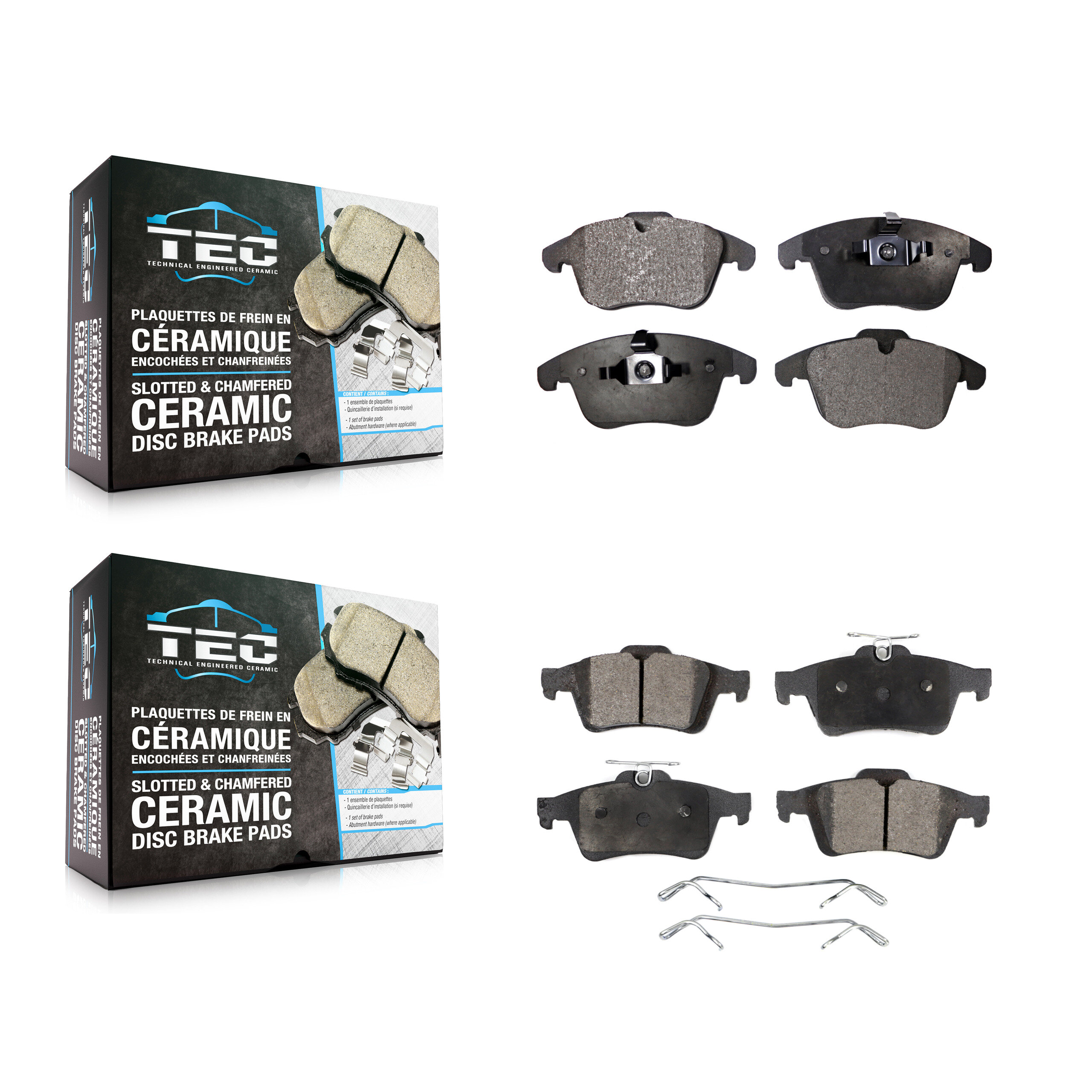 Front Rear Ceramic Brake Pads Kit For 2012 Volvo S40 KTC-100132