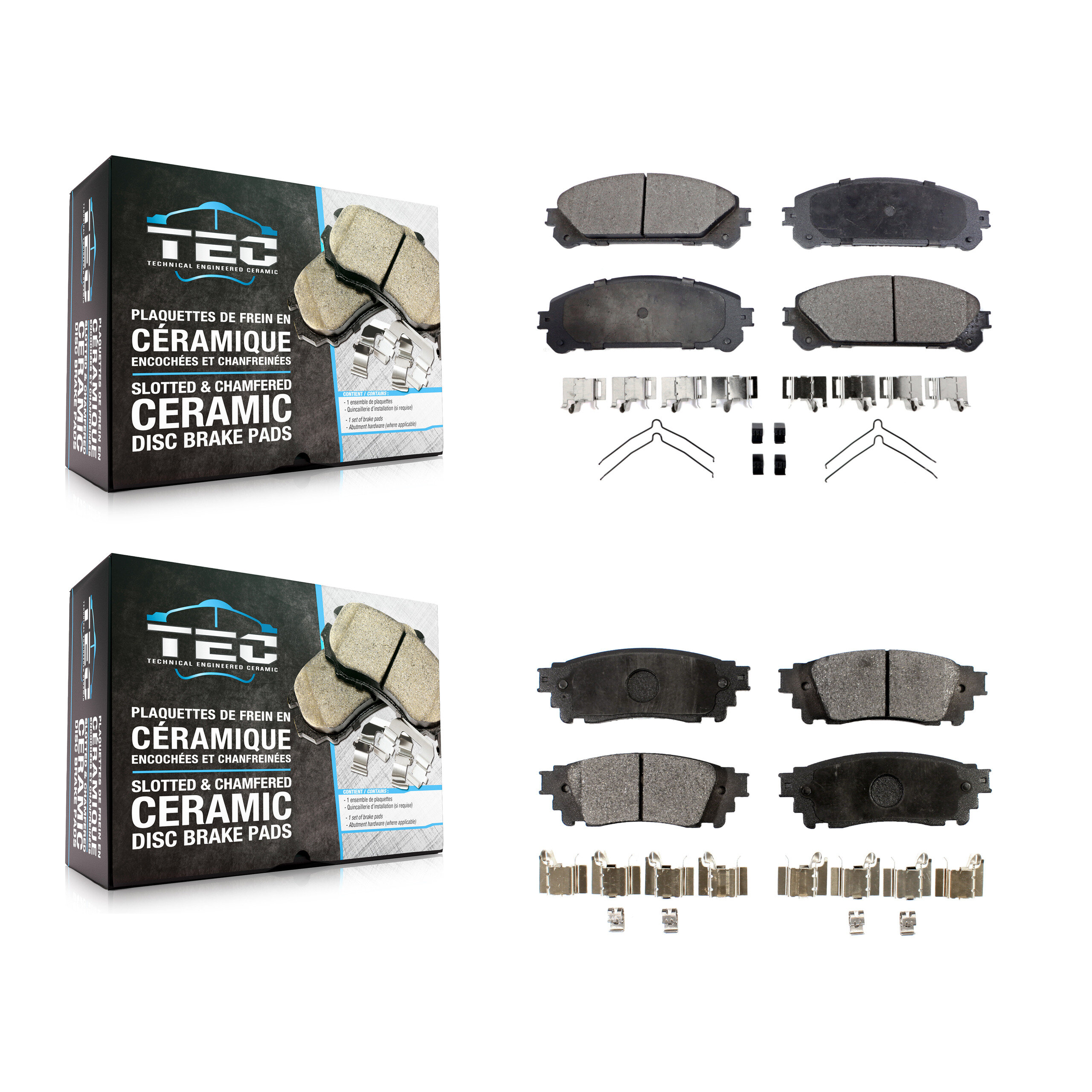 Front Rear Ceramic Brake Pads Kit For Lexus Toyota Camry NX300 NX200t NX300h Avalon KTC-100142